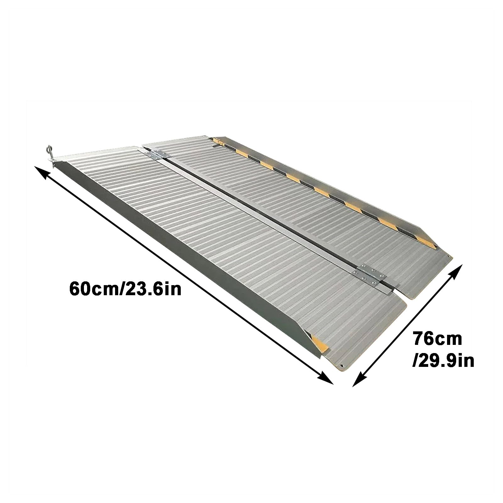 Rampe per Disabili Pieghevole in Alluminio, Rampa di Carico Extra Larga da 60 cm, 90 cm, per Casa, Gradini, Scale, capacità di Carico di 300 kg(60x76cm/23.6x29.9in)