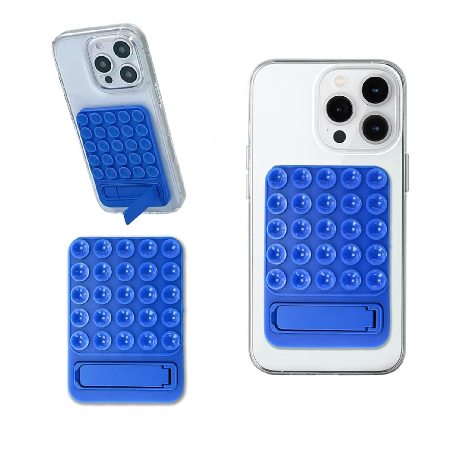 Case Creation Silicone Reusable 2 in 1 Sticky Suction Phone Grip with Foldable Stand Mobile Holder for iPhone, Android Hands-Free Videos, Selfies, Reels (Royal Blue Sticky Phone Grip with Stand)-image-44