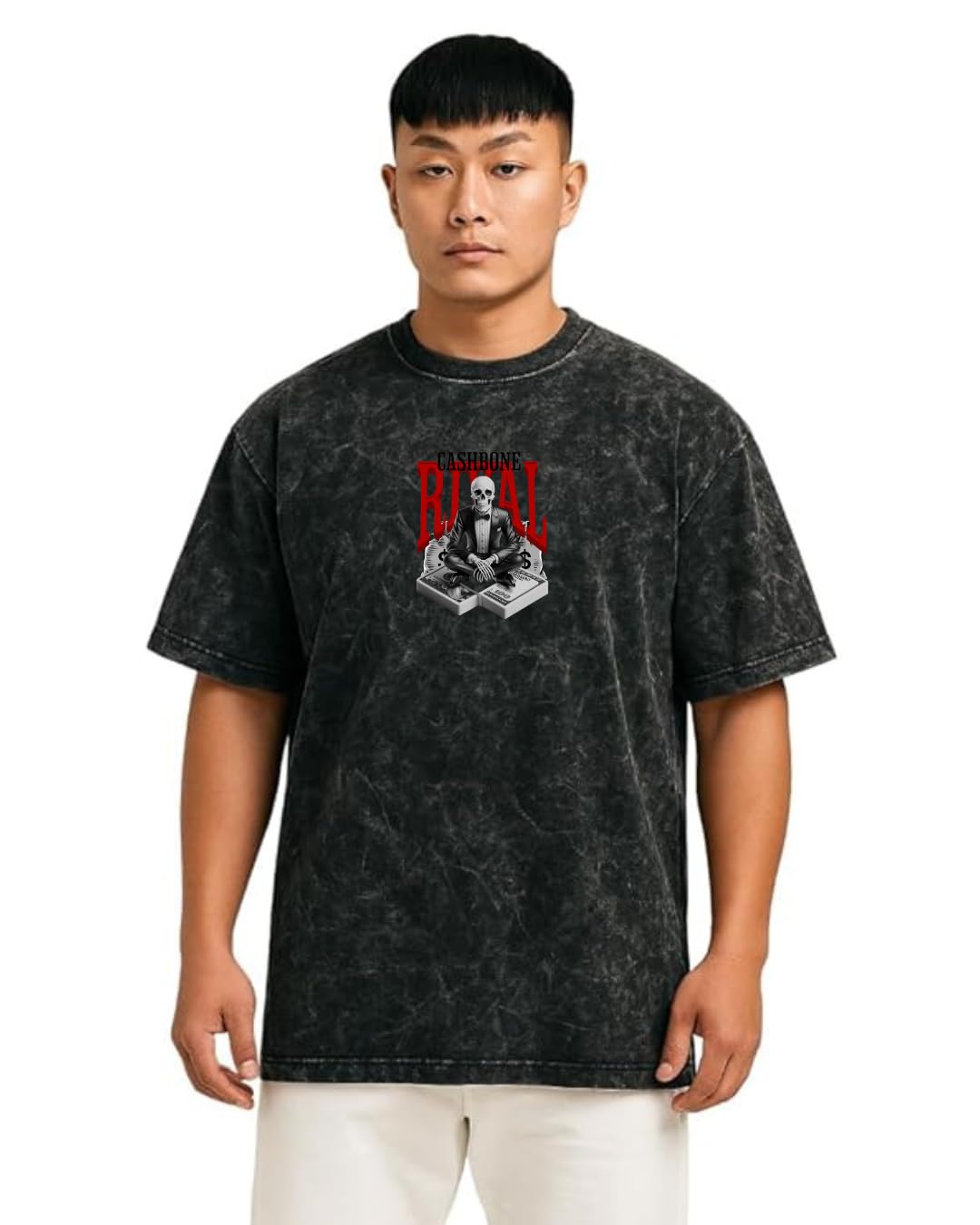 vel Heavy Pure Cotton Men's Graphic Print Oversized Fit Half Sleeve Round Neck Cotton Acid Wash Print T-Shirt (in, Alpha, L, Regular, 1, CloudBlack_Cashbone)-picture-28