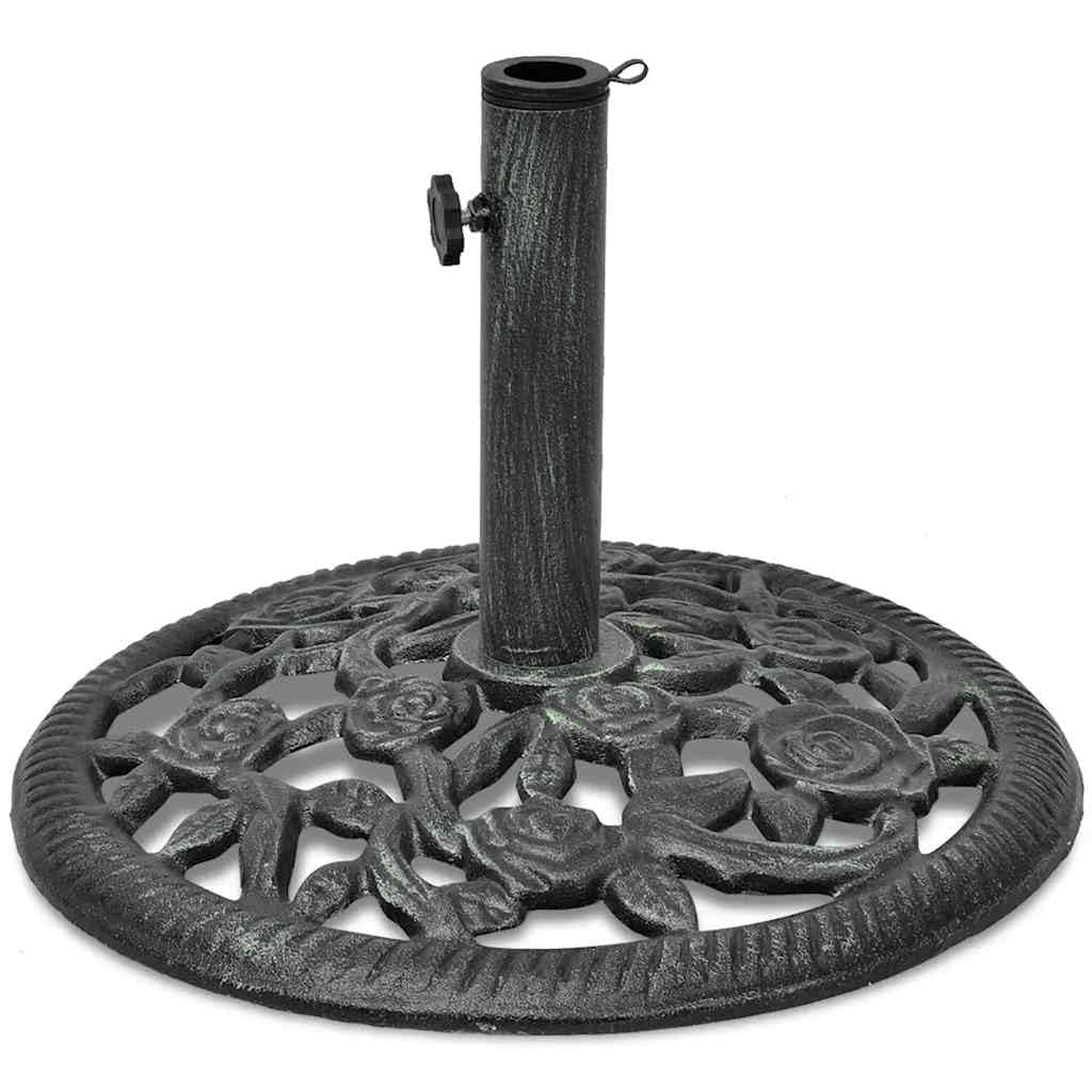 Vintage Floral Cast Iron Patio Umbrella Base, Heavy Duty Outdoor Stand for Garden Deck, Round Metal Umbrella Holder, Black : Baby