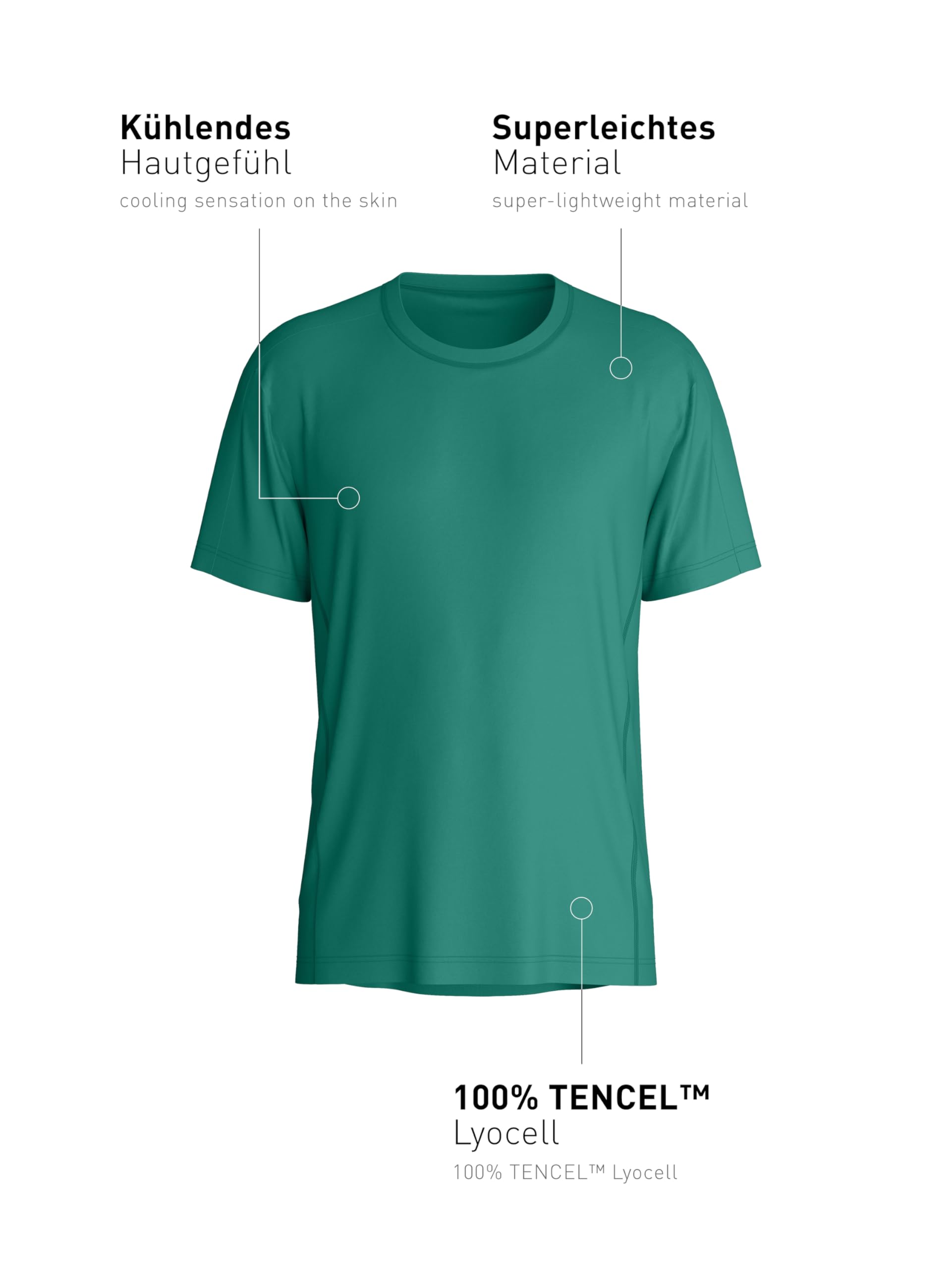 CALIDA Deepsleepwear Cooling T-Shirt Herren, Rundhalsausschnitt, thermoregulierend, kühlend und luftig