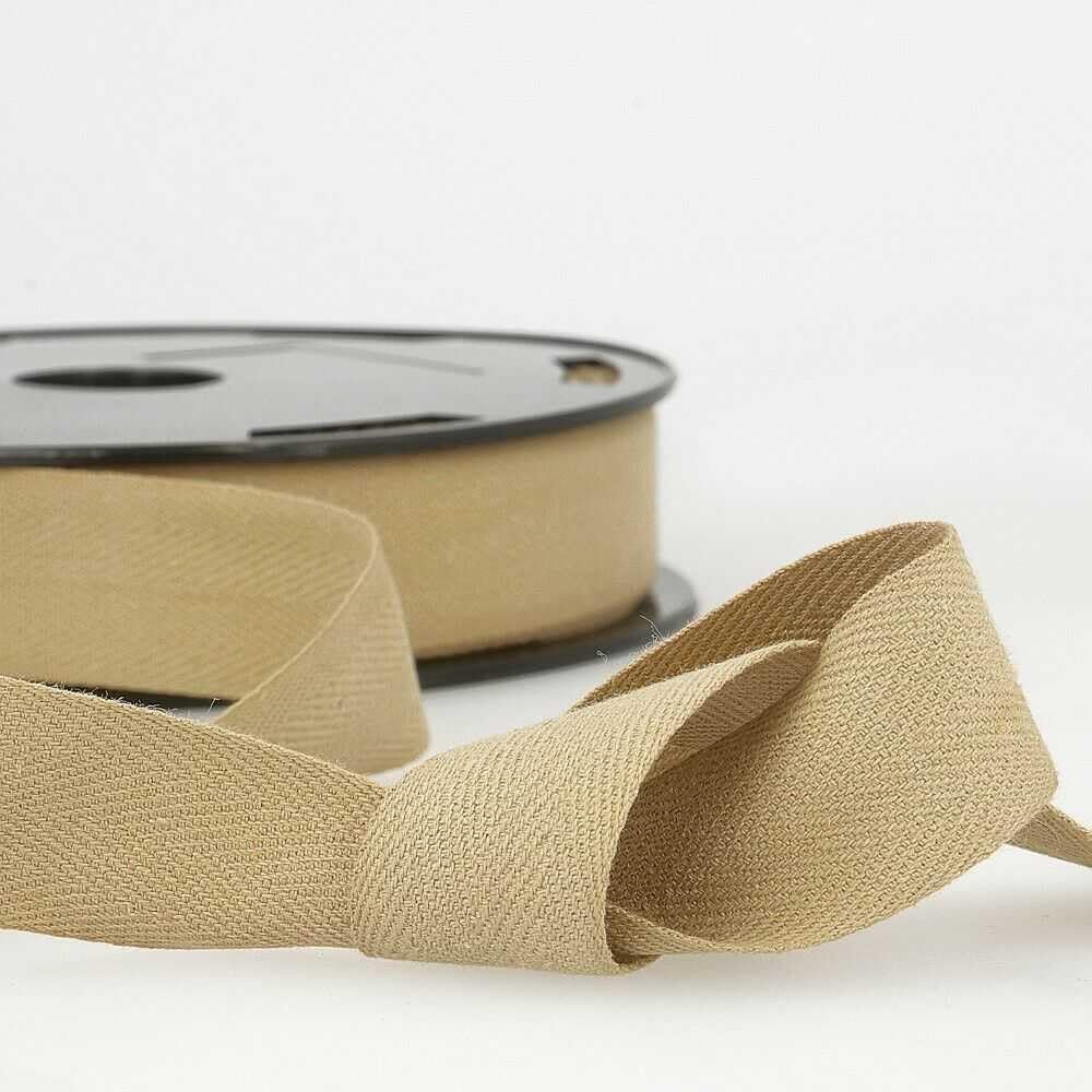 30mm Pure Cotton Herringbone Twill Tape Binding 37 Colours 1 2 4 8+ Metres 304D, 041 Light Taupe, 2 Metres