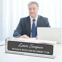 Vista 13 de Placa con nombre para escritorio, placa con nombre personalizada de doble cara para decoración de escritorio de oficina para mujeres y hombres