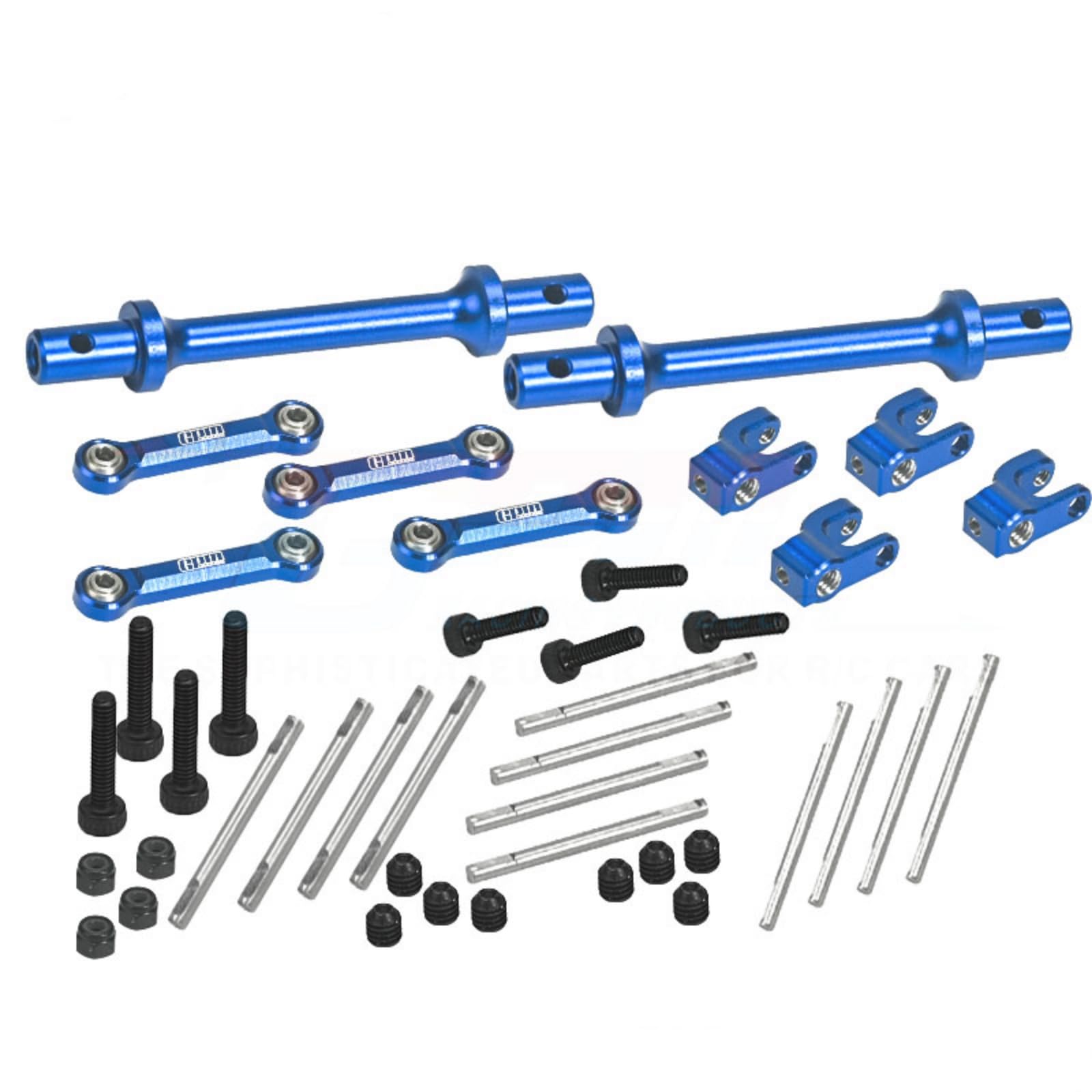 Levigo Aluminum RC Front Rear Anti-roll Bar Set Compatible with LOSI 1/18 Mini LMT 4X4 Brushed Monster Truck RTR-LOS01026, RC Upgrade Parts Anti-Sway Bar Kits, Blue