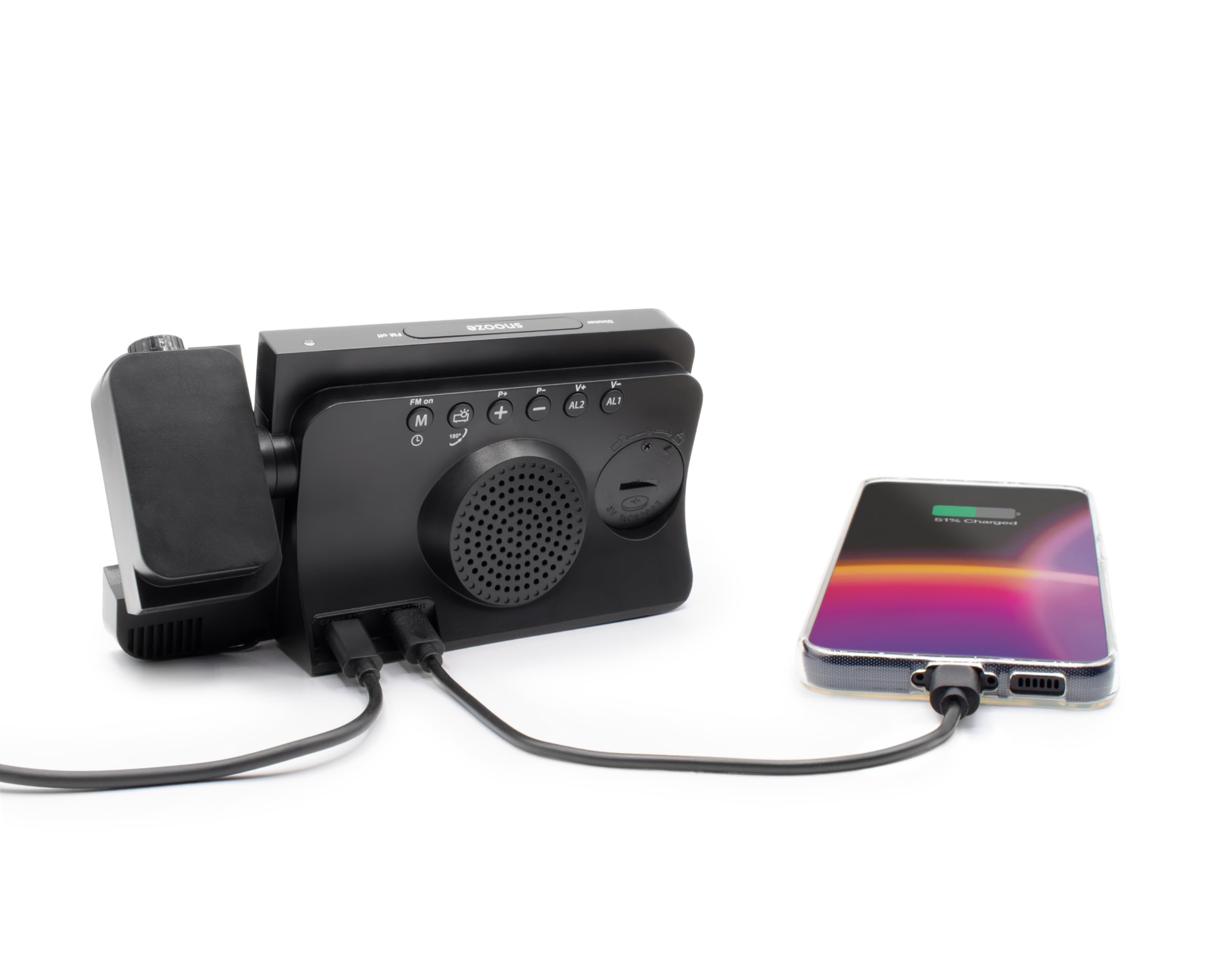 Radio-Réveil avec projection CP100T THOMSON , Indicateur temperature et humidité 20stations Fm mémorisables , sauvegarde de l'heure sur batterie