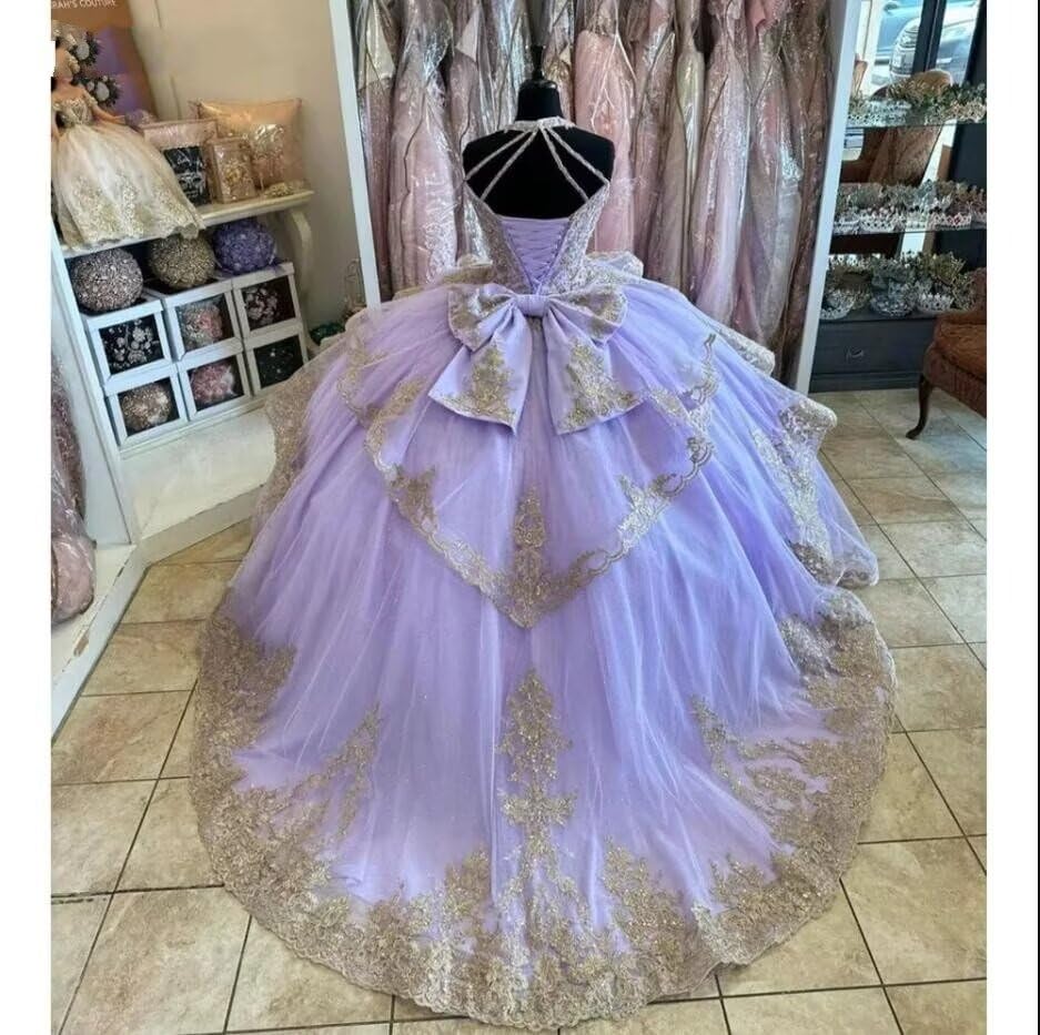 Gold Lace Beading Wedding Dresses for Women Tulle Prom Quinceanera Dress Off The Shoulder 20252