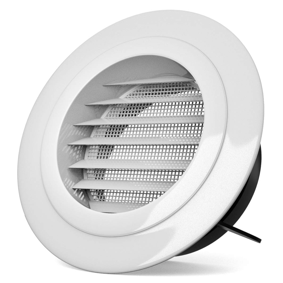 Buy 6 Inch Round Air Vent Louver Grille Cover, White Soffit Vents Air