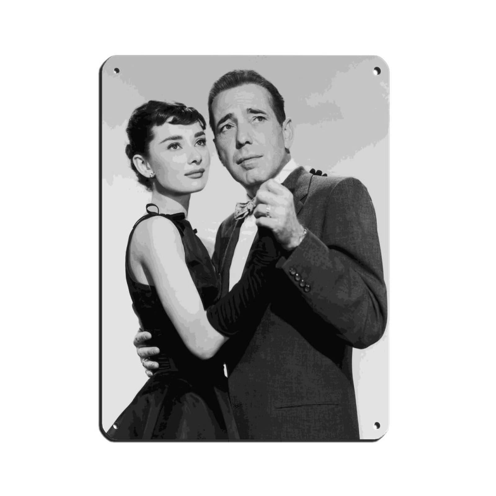Fukitt Audrey Breakfast At Tiffany's Hepburn Poster (2) Retro Poster Metal Tin Sign Chic Art Retro Iron Painting Bar People Cave Cafe Family Garage Poster Wall Decoration 12X16inch(30X40cm)