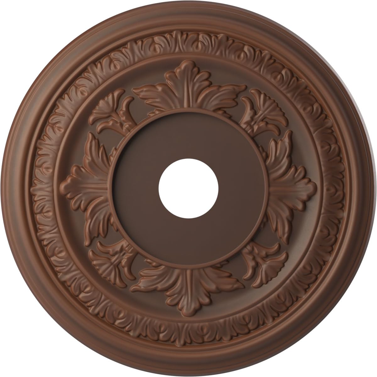 Ekena Millwork CMP22BADRU Baltimore Thermoformed PVC Ceiling Medallion (Fits Canopies up to 7 3/4"), 22"OD x 3 1/2"ID x 1"P, Universal Aged Metallic Rust