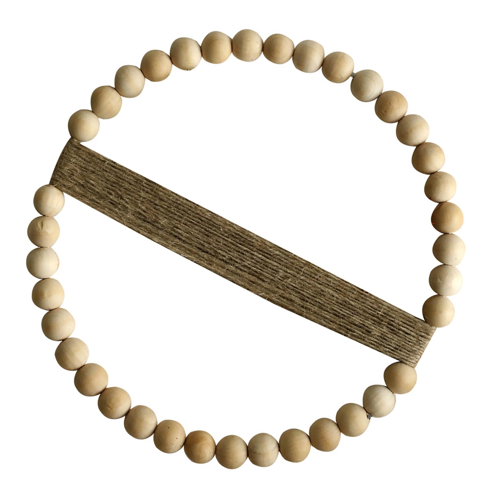 Jazuaiao Unique Round Frame Macrames Wall Hanging Ornament Handwoven Rope Wood Beads Dried Flower Holder for Stylish Interior Large Wall Ornament