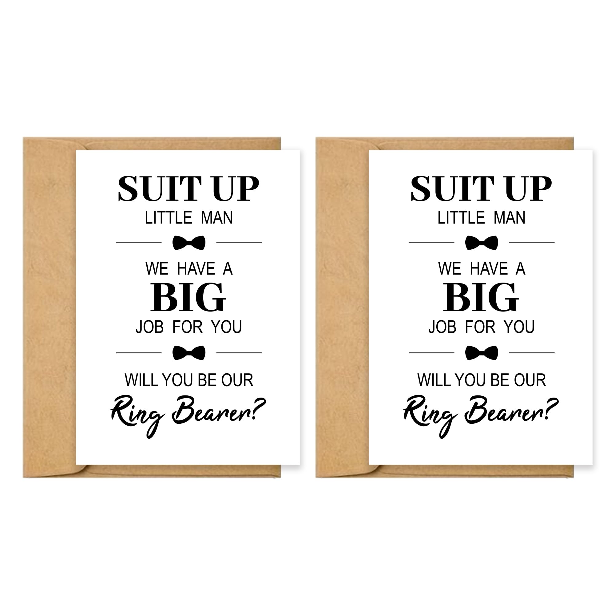 PartyGifts&beyond 2 Pcs Will You Be Our Ring Bearer Cards,Cute Ring Bearer Proposal Card with Envelope, Gift for Ring Boy Invitation Wedding Party