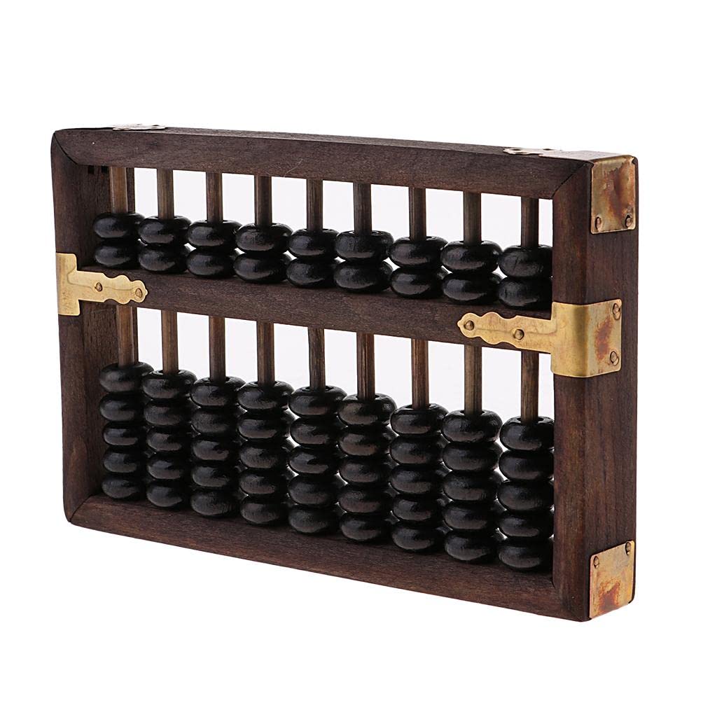 misppro 9 Digits Rods Wooden Abacus Chinese Calculator Counting Tool 7inch
