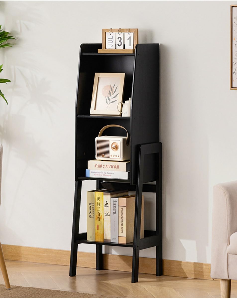 ASerZenith Multifunctional Bamboo Corner Shelf 3/4/5-Tier Storage Bookshelf For Home & Office Stylish For Living Room & Study Space-Saving Display Rack