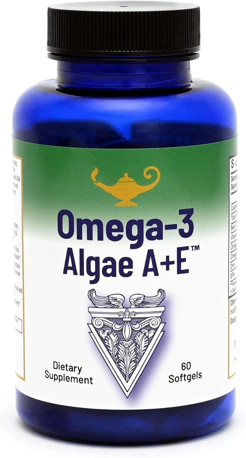 RnA ReSet Omega-3 Algae A+E – Plant-Based DHA & EPA with Vitamins A and E, Fish Oil Alternative (60 Softgels) NSF Contents Certified, Cardiovascular Health, Joint Support, Brain Health