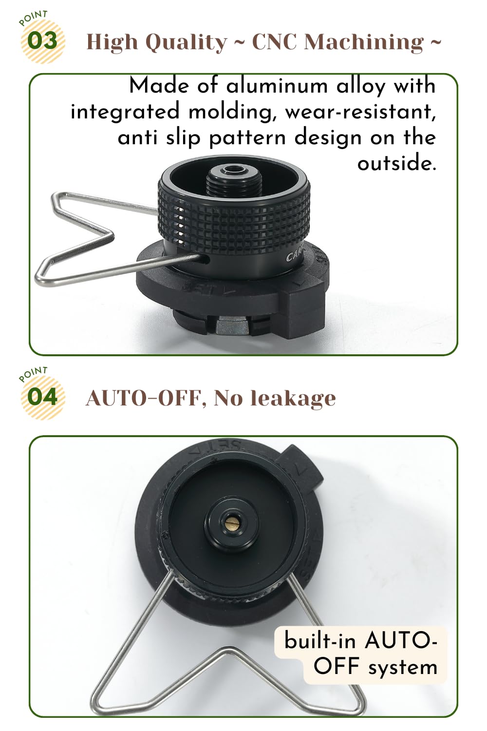 CAMPINGMOON adapter butanowy do dyszy typu butan kanister kempingowy czarny BKZ10