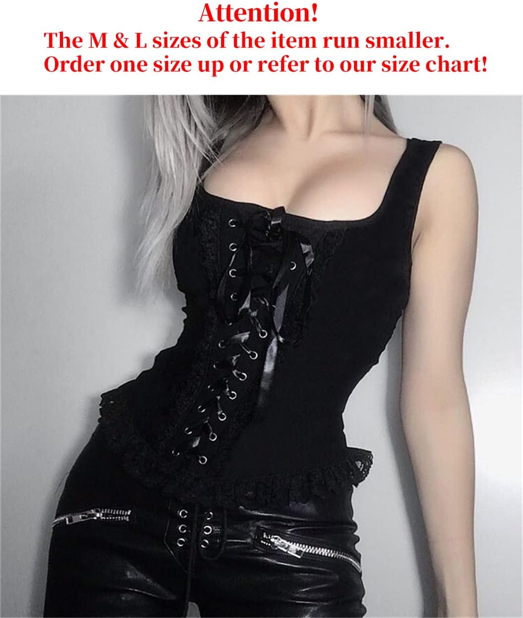 Gothic Crop Tank Tops for Women Y2k Camisole Goth - Image 2