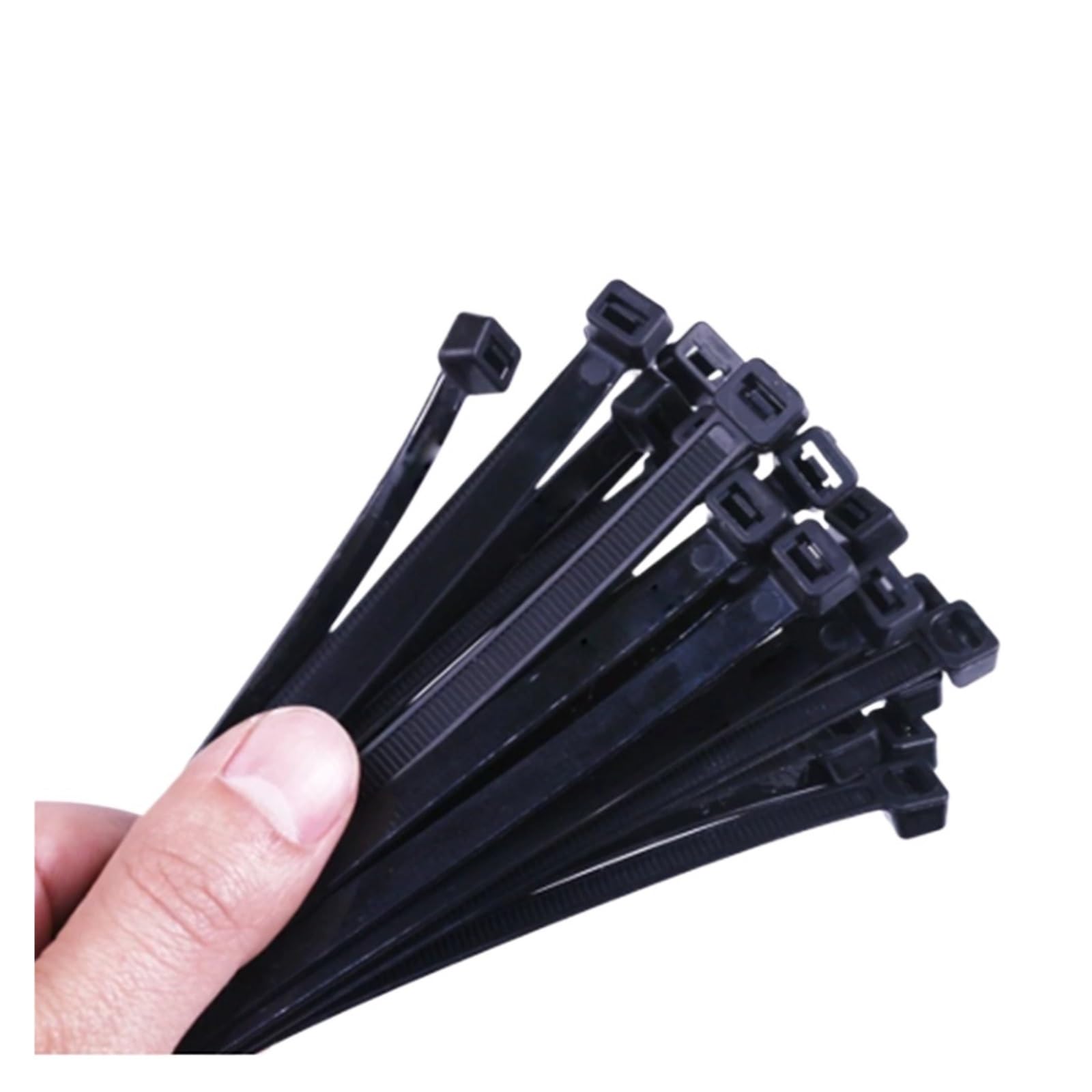 250 Stück/500 Stück/Beutel, kompatibel for 150,200,300,350,400,450,500 mm Länge, 5 Breite, selbstsichernde schwarze Nylon-Kabelbinder(250pcs 5x400mm)
