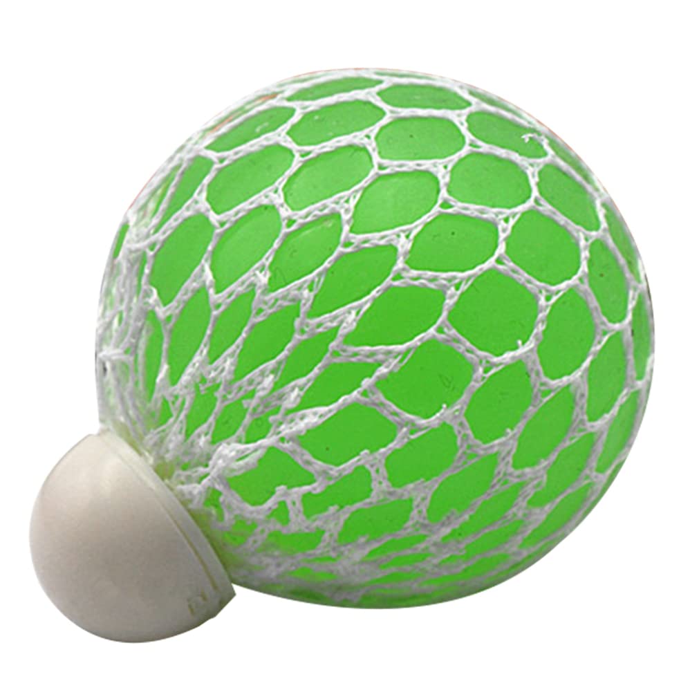 Suxdlan Fidget Mesh Balls Squeeze Sensory Grape Balls for Adults, Pressure Relief Toy for Office (Light Green)