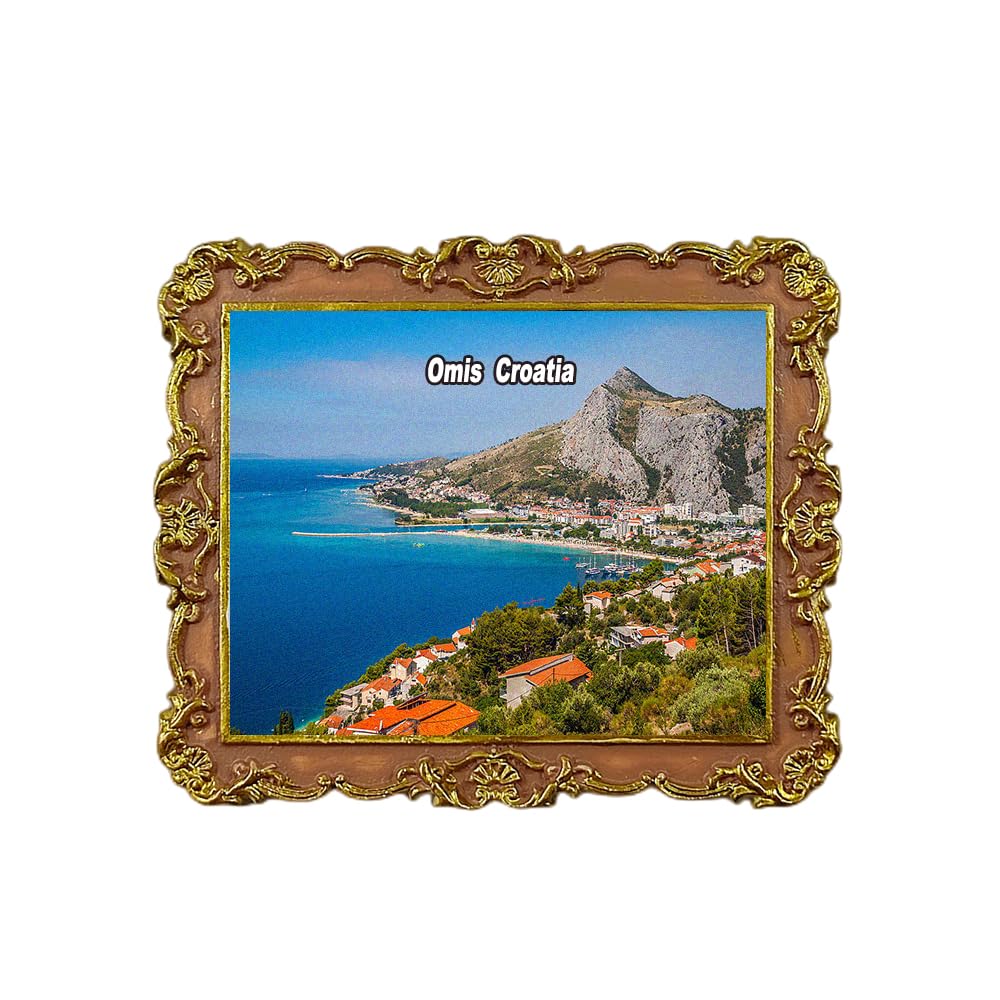 Magnete Frigorifero 3D Omis Croazia - Souvenir In Resina Fatto A Mano, Dimensioni 6,5 X 8,5 Cm
