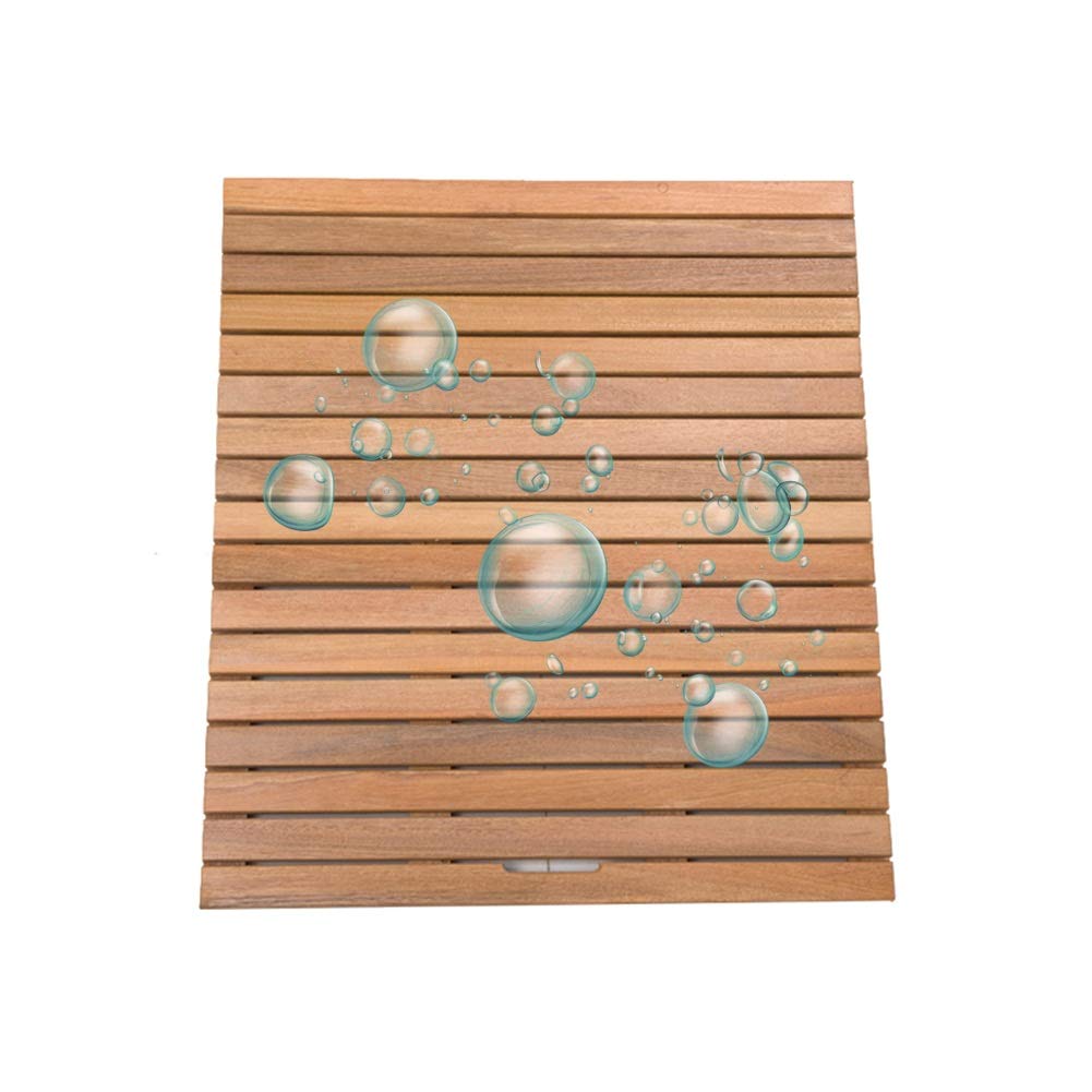 Tapis de Bain Diatomite et Bambou Naturel Antidérapant pour Douche Sécurisée