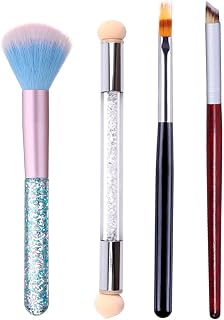 WOKOTO 4Pcs Ombre Nail Art Brush Set Double Head Nail Gradient Sponge Brushes For Nails Shading Pen Nail Brushes For Cleaning UV Gel Builder Kit Manicure Tools