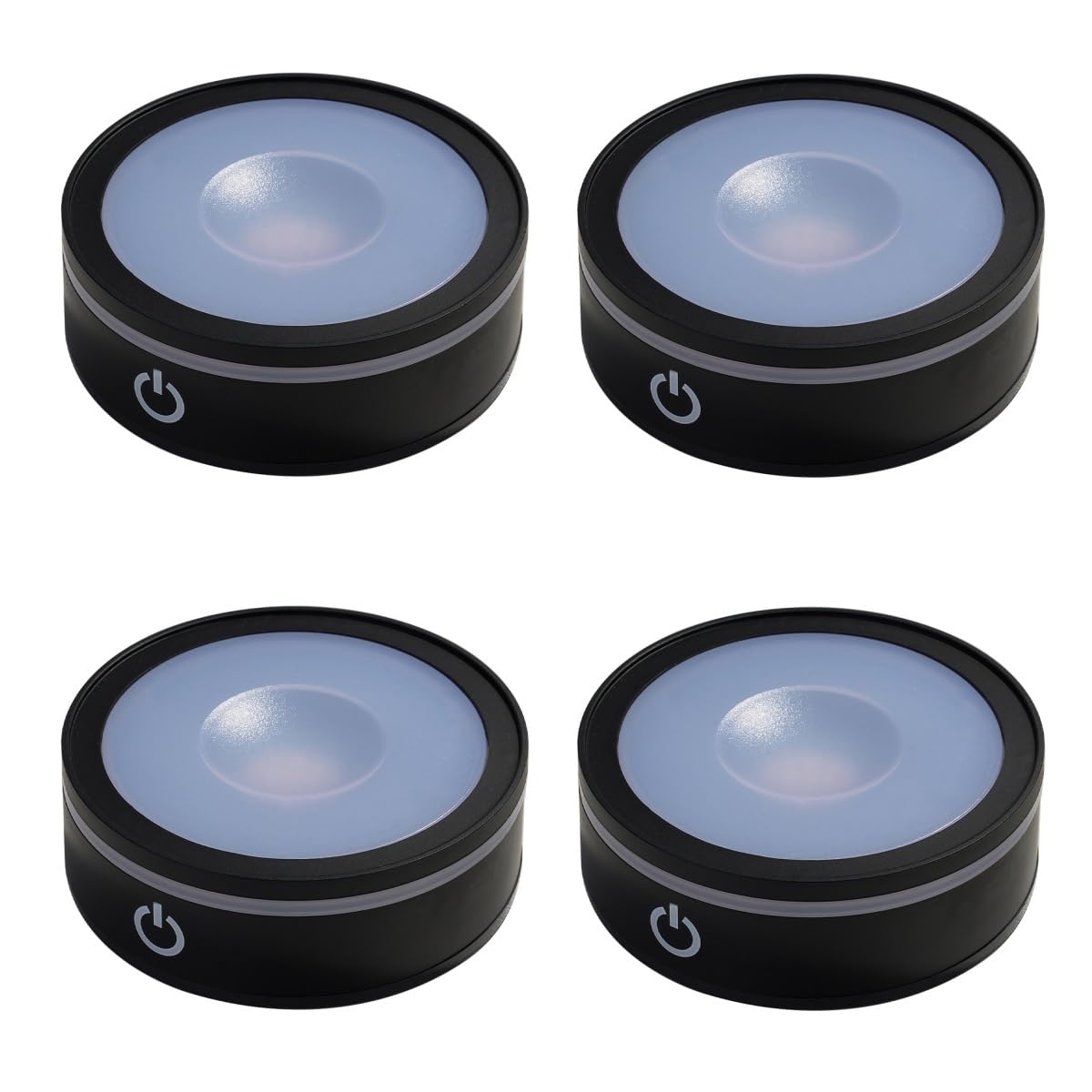 LED Crystal Display Base - 6-Color Touch Light for 3D Art, Home Decor &amp; Gifts (2.68in Round ABS, 7oz) set of 4