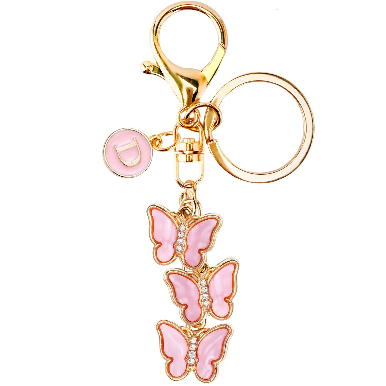 LUHOHI Bag Charms for Handbags- Cute Keychains for Women Car Keys Chain Accessories Beautiful Butterfly Letter Initial Charm