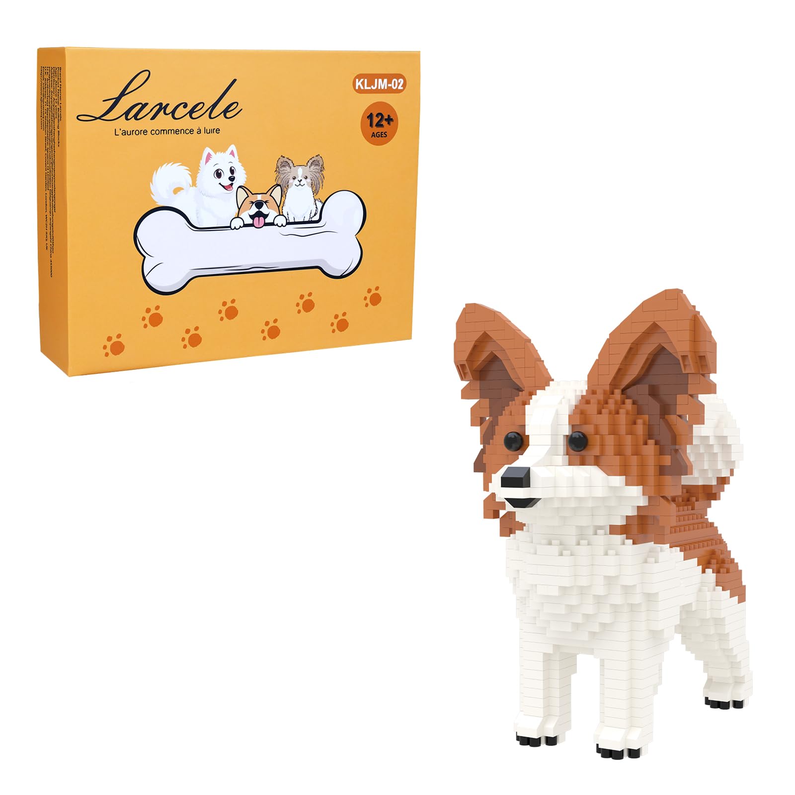 Larcele 1008 Pcs Papillon Dog Micro Blocks Set for for Kids 8+ KLJM-02