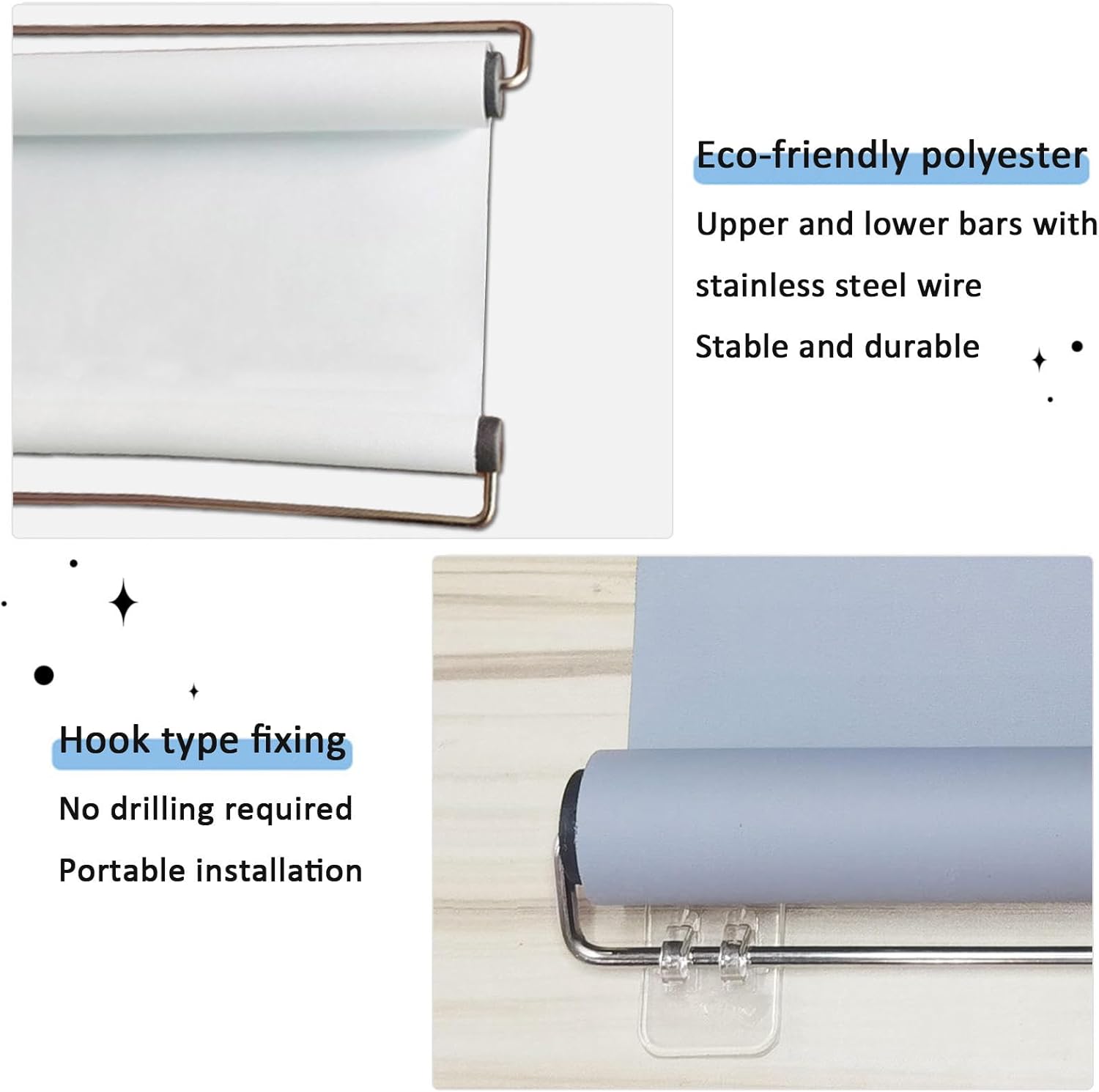 Portable Blackout Blind for Windows,32x150cm,75x200cm Roll up Shades - No Drill Window Blinds Shades -Temporary Blackout Roller Blinds for Home/Office,Free Retractable,Grey-32x200cm/12.6x78.7in
