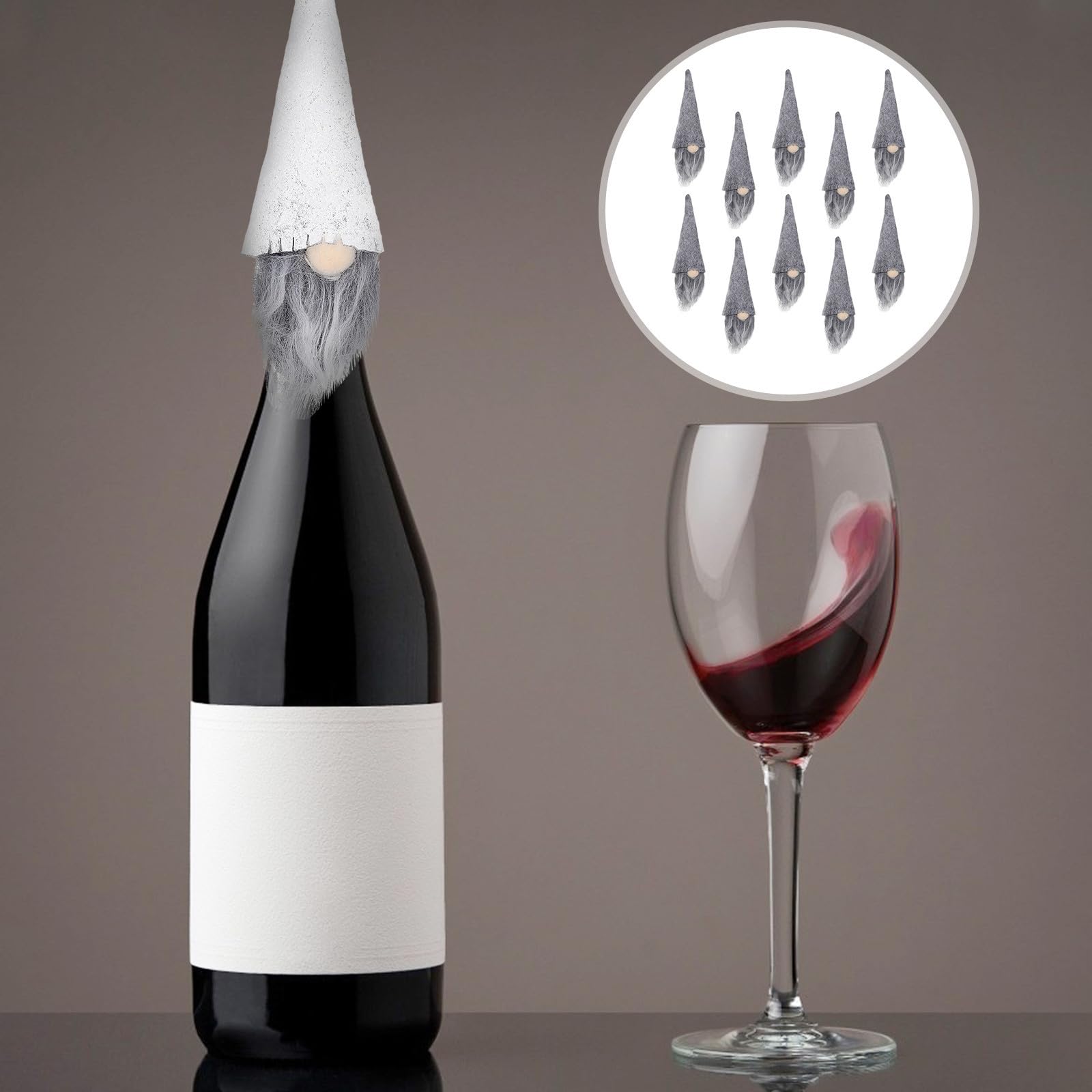 BESPORTBLE 10 Pièces Housse de Bouteille de Fête Blanche en Tissu Non Tissé Poupée sans Visage, Décoration Délicate et Bien Conçue pour Scène de Festival de Noël