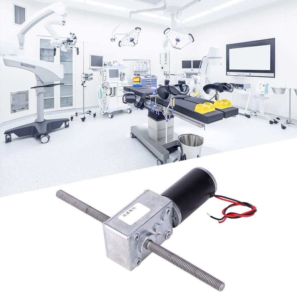 12V Getriebemotor mit hohem Drehmoment, M8 Doppelwellen Schneckengetriebemotor, doppelter rechter Untersetzungsmotor, zwei gerade Zähne(Reduction Ratio 670)