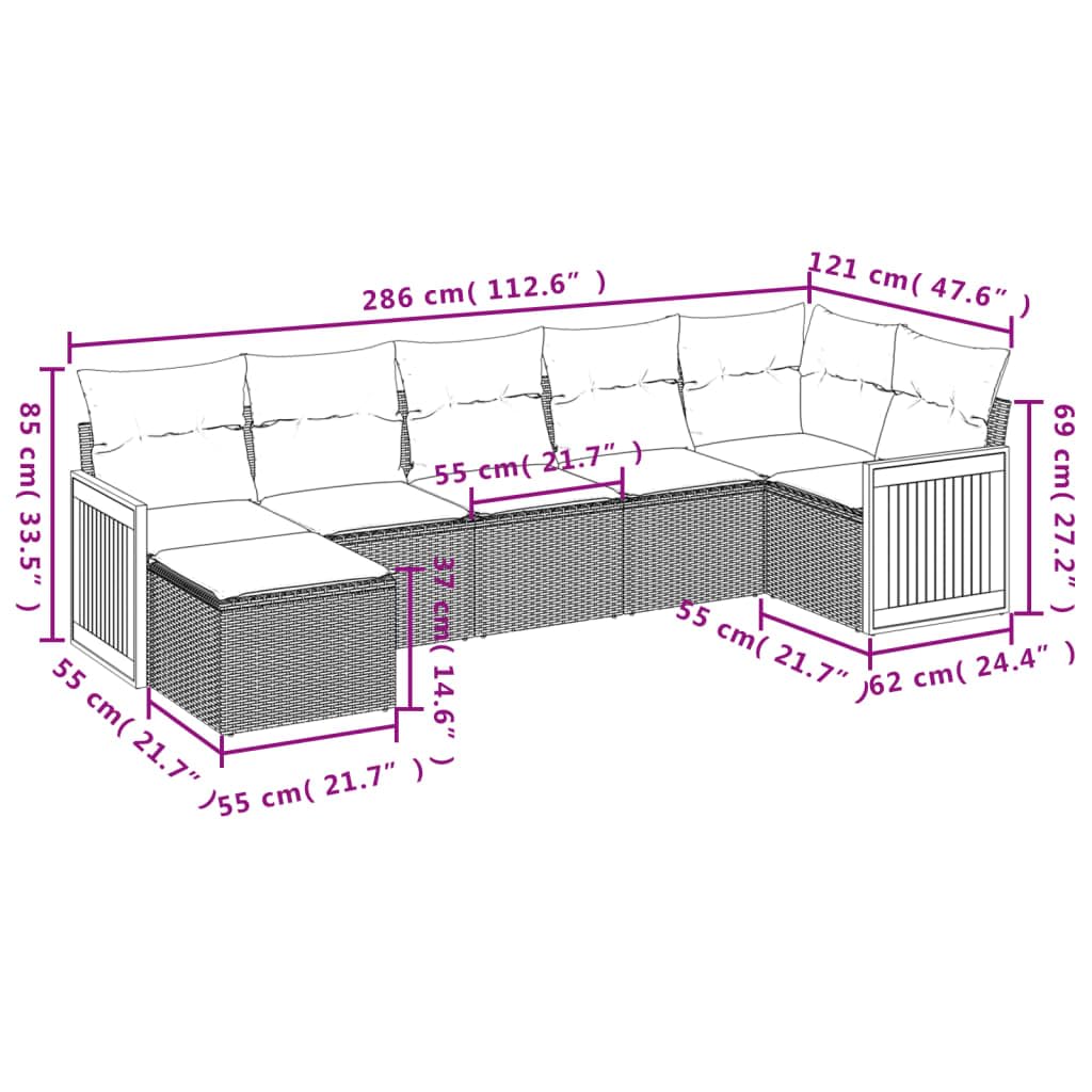 Salon de Jardin modulable en résine tressée Gris avec Coussins, 7 pièces, mobilier extérieur pour terrasse Balcon Patio, Rangement intégré, Ensemble canapé Fauteuil détente Convivial