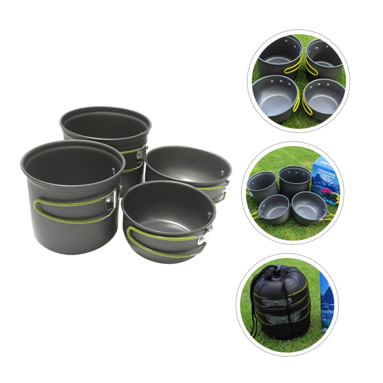 ULTECHNOVO Kochgeschirrset Camping Aus Aluminiumlegierung Outdoor-kochutensilien Tragbar Kochset Mit Pfannenset Leicht Und Einfach Zu Reinigen