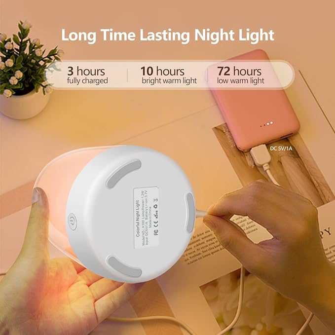 Lámpara de Mesa de Noche para Niños con Luz LED Recargable USB miniatura 6