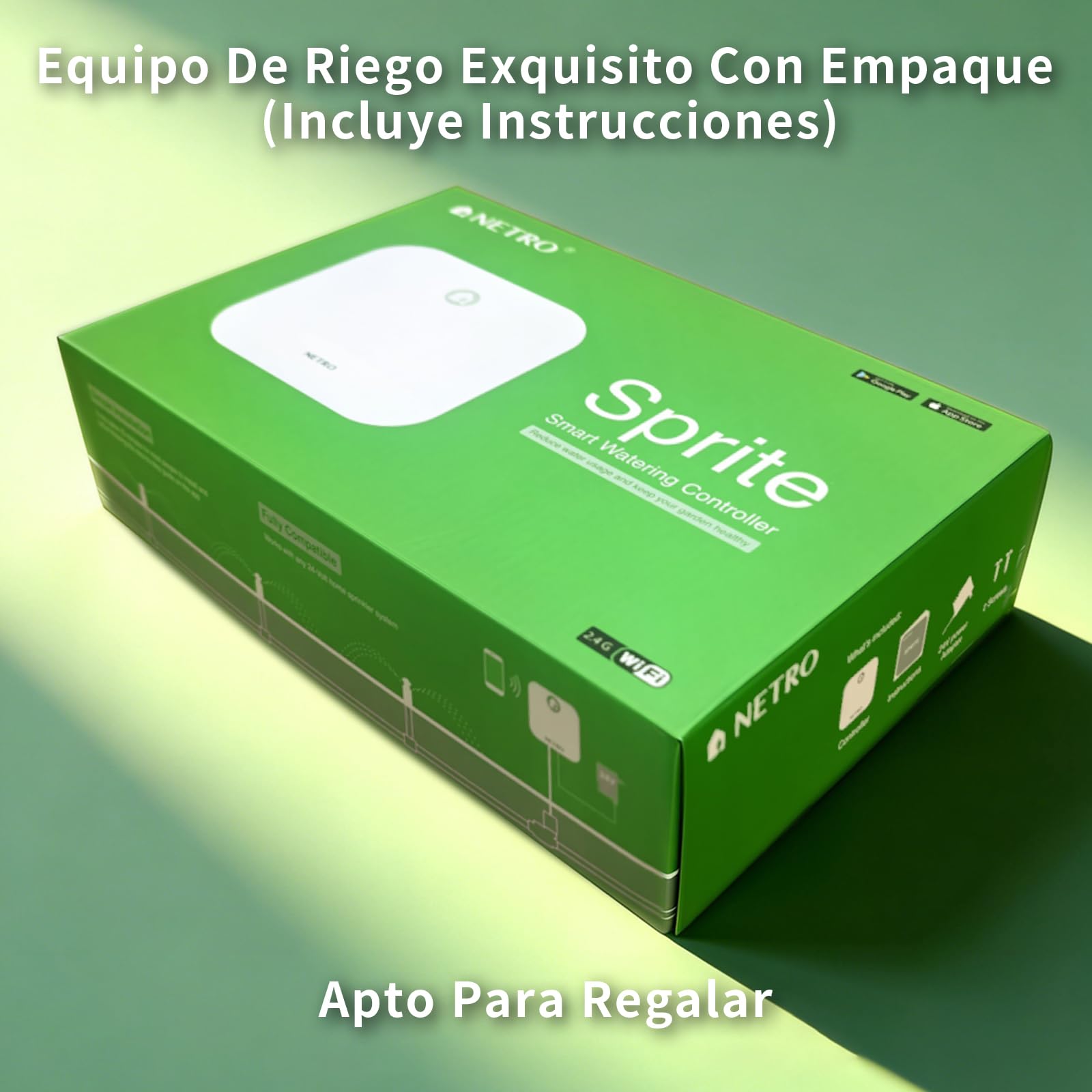 Netro Sprite 12 Zone Programador Riego WiFi Para Césped Con App, Con 24 CA | Serv Meteorol, Datos de Plantas,‌ Programa de Riego, Salto Lluvia, Riego Automático con Sensor Netro, Historial‌,Uso Interior