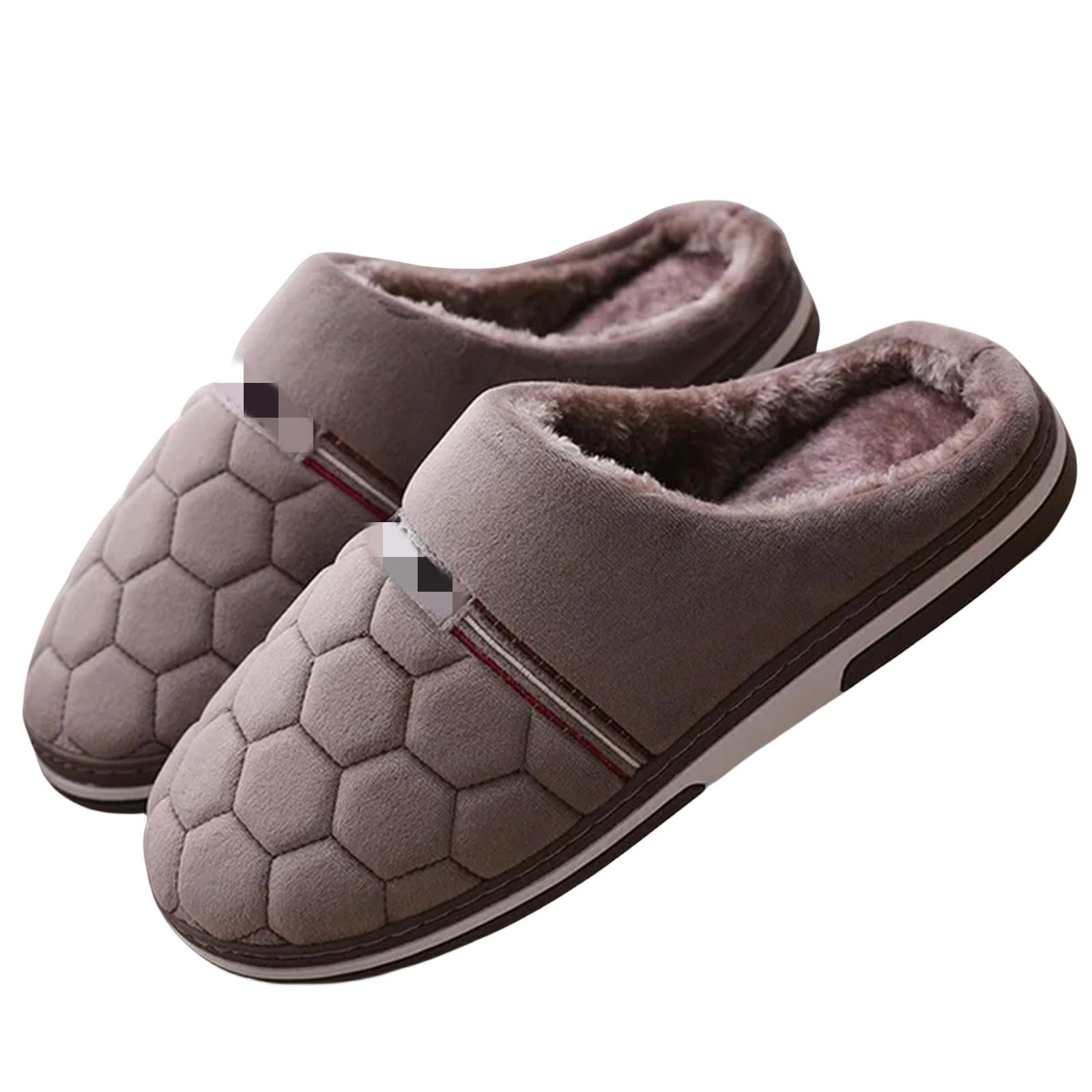 MdybF Chaussons Femme Hommes Automne Hiver Chaud Grande Taille Coton Pantoufles Maison Chambre À Coucher