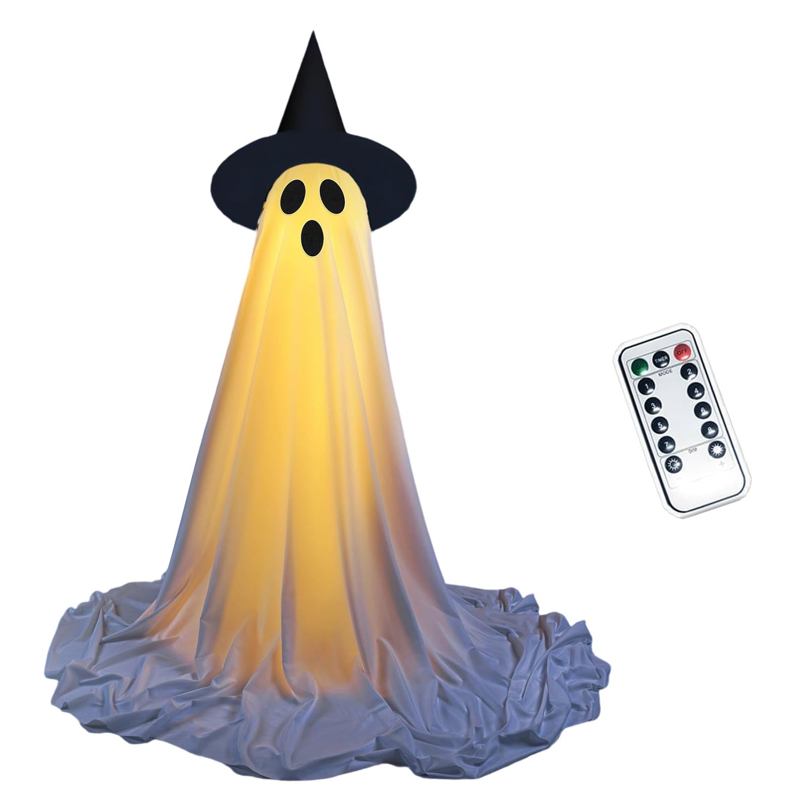 Carotoe A Glowing Djustable Specter Statue With Led Lights For Indoor Outdoor Halloween Displays & Haunting Setup Eerie Yard Specter Stand Decoration