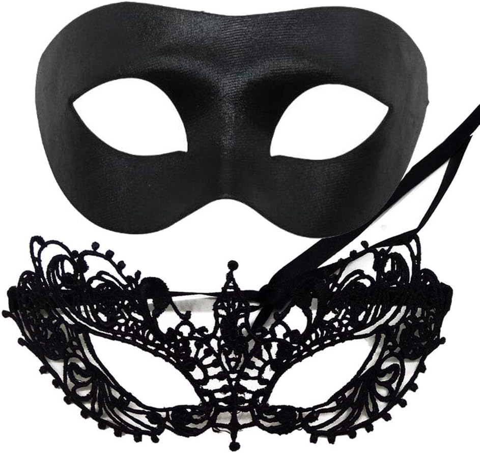 IDOXEUS Size Masquerade Mask for Couples Venetian Halloween Costume Party Decor