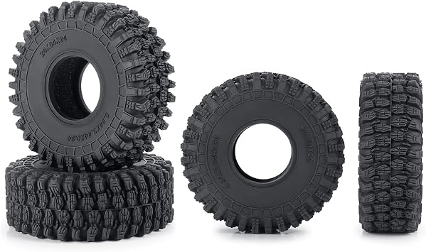 AXSPEED 4pcs 64mm Rubber Tires Set Crawler Tires Tyres with Foam for 118 TRX4-M TRX4M RC Car
