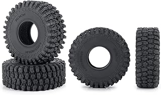 AXSPEED 4pcs 64mm Rubber Tires Set Crawler Tires Tyres with Foam for 1:18 TRX4-M TRX4M RC Car