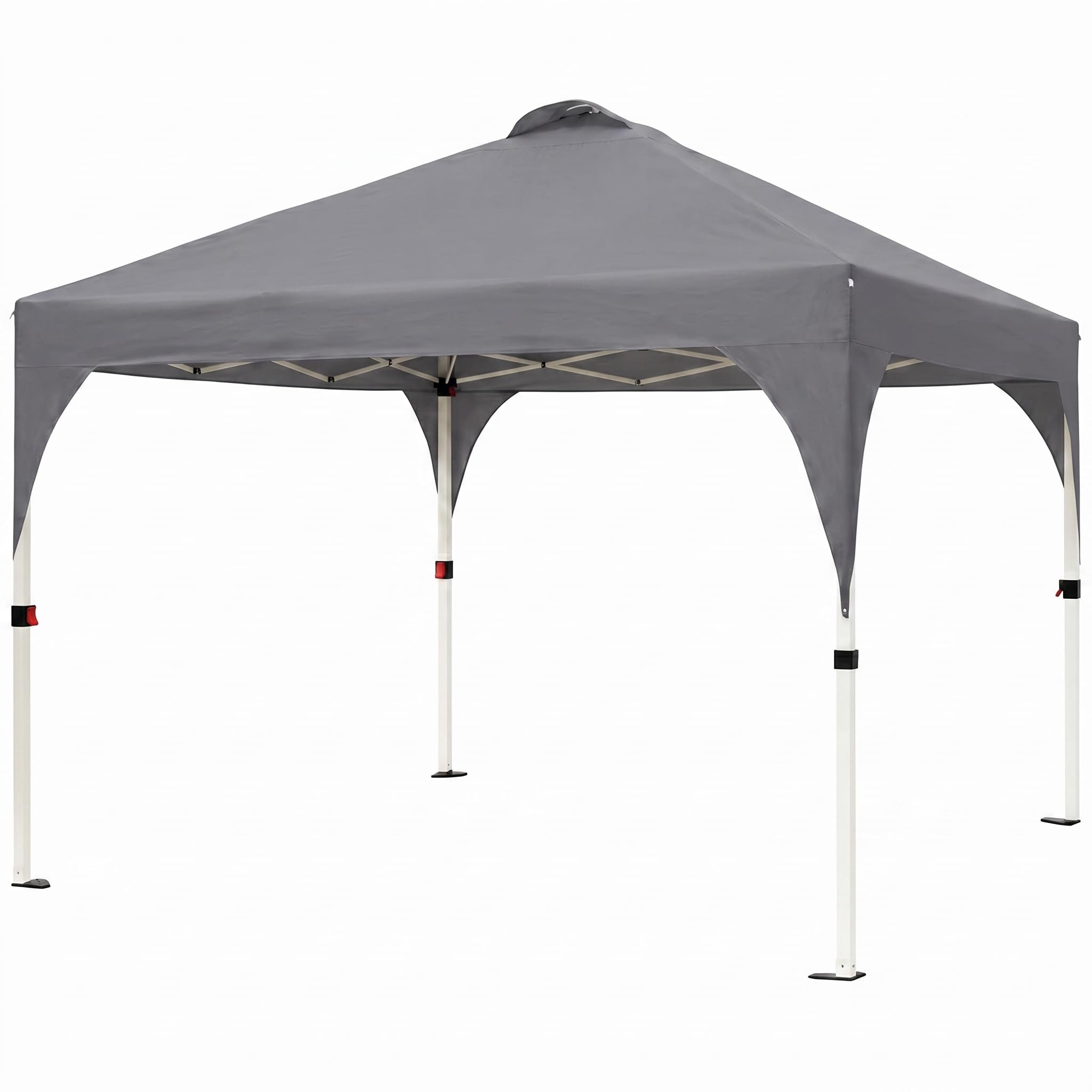 Garvee Carpa Plegable Comercial para Exteriores 3x3 m, Mecanismo de Bloqueo Central, Tejido Oxford 150D con Revestimiento de PU Impermeable, Diseño Ventana de Iglesia Europea, Altura 270 cm, Gris