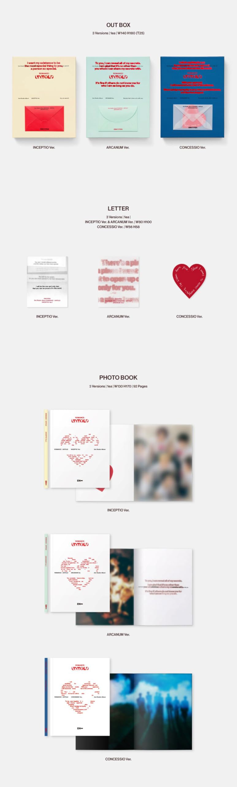 EN HYPEN - 2ND FULL ALBUM ROMANCE : UNTOLD, [INCEPTIO VERSION]
