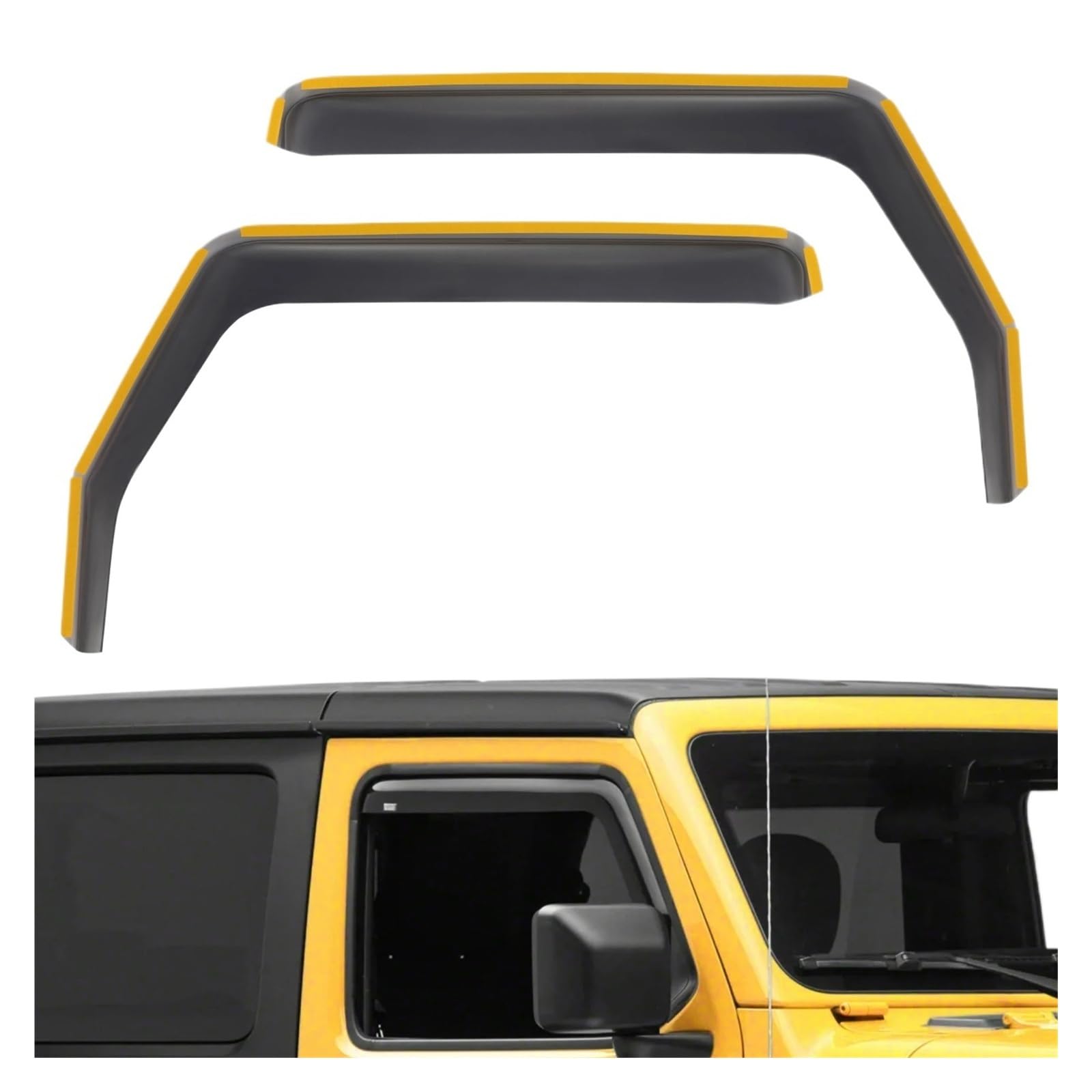 2 pezzi finestrino laterale visiera protezione ventilazione impermeabile pioggia tende da sole ripari deflettore Compatibile per Jeep Wrangler JK 2007-2017 2 porte