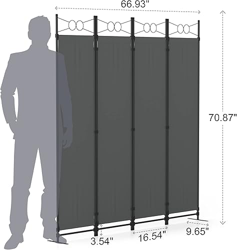 B0BPYBNNMV_image_3 Morngardo Room Divider and Folding Privacy Screens 4 Panel Partitions Wall Dividers Portable Separating for Home Office Bedroom Classroom Dressing