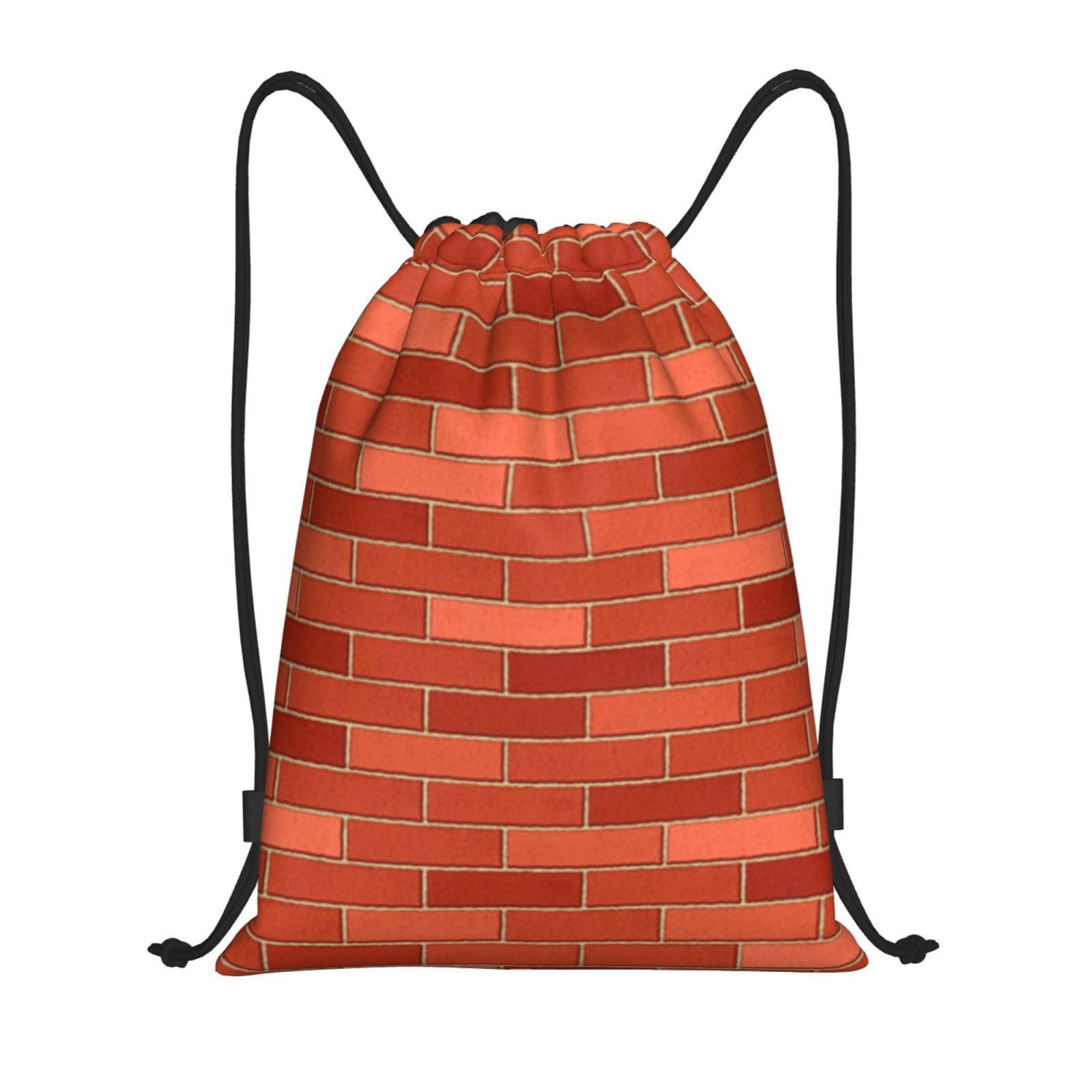AABSTBFM Red Brick Wall Texture Lightweight Drawstring Backpack | M - String Backpack Bags For Gym, Travel, Shopping, School, And More