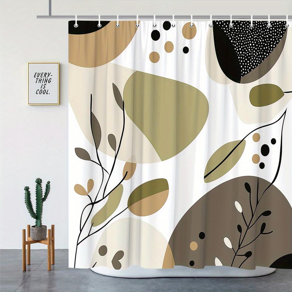 Rideau de douche géométrique abstrait moderne rideau de salle de bain polyester imperméable 90x180