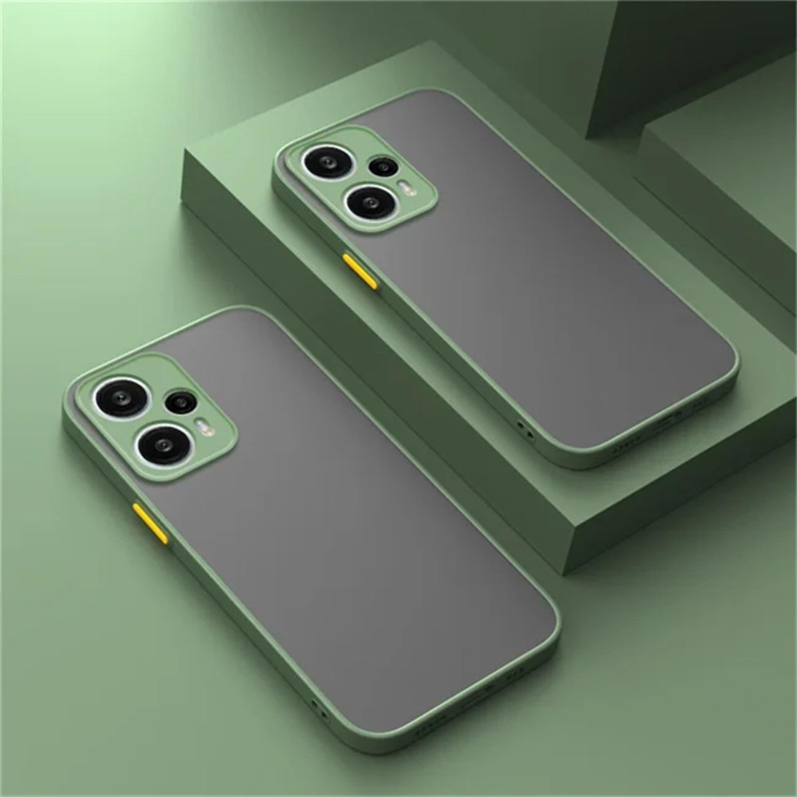 Coque Redmi Note 13 4G vert mat antichoc à structure hybride renforcée