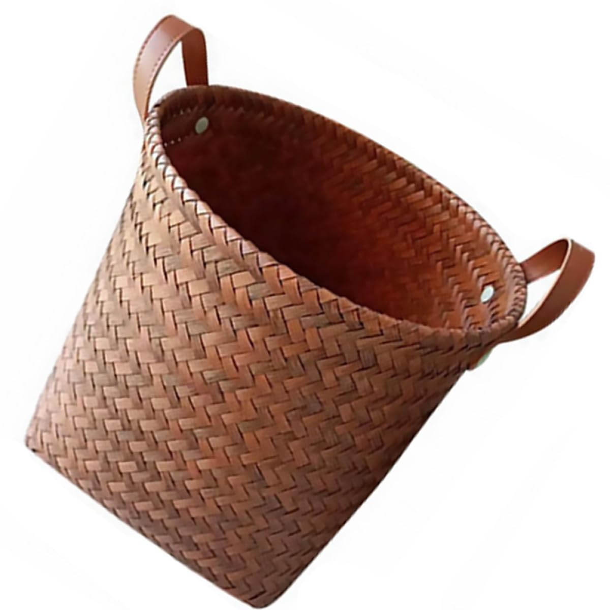 BESPORTBLE Geflochtener Aufbewahrungskorb aus Kunststoffrattan Kleiner Wäschekorb mit Viel Stauraum für Kleinigkeiten Platzsparend für Schlafzimmer und Büro