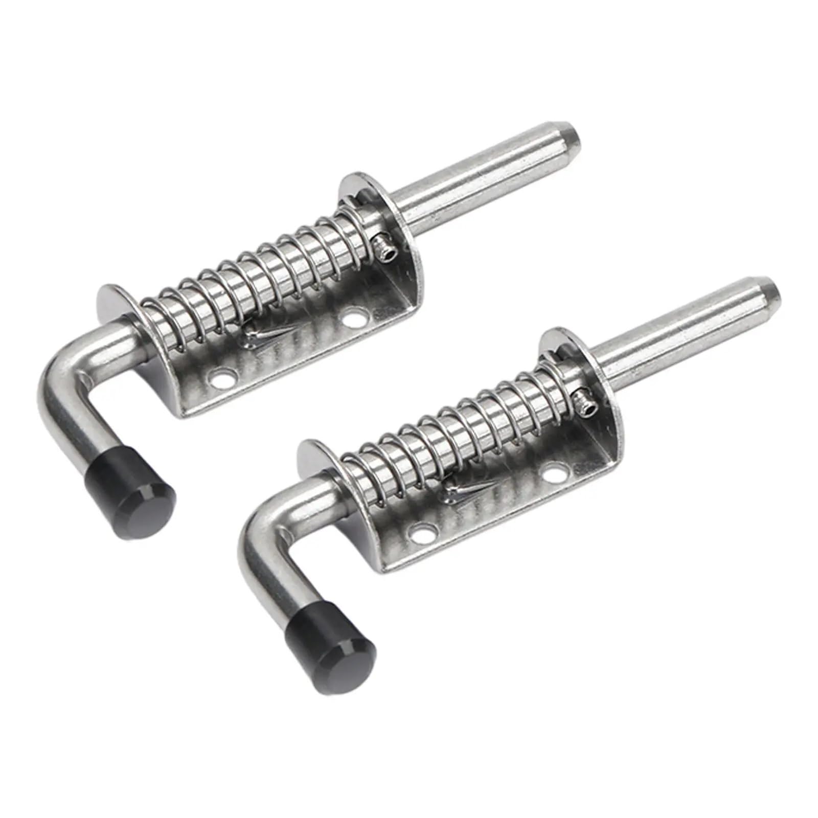 Loquet à ressort en acier inoxydable noir et argent 12.8x4.7cm pour porte et hangar (4 pièces)