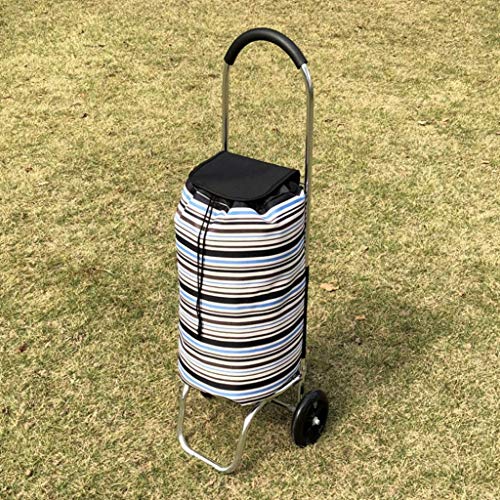 WLKINF Einkaufstrolley aus Aluminium, faltbar, praktisch, ultraleicht, Trolley mit vier Rädern, kann 55 l, 30 95 cm… – Bild 6